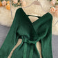 Sweater dress v neck long sleeve dress  173