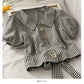 Cute Plaid Short Sleeve Top  299