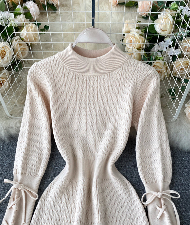 Knitted long sleeve dress sweater dress  193