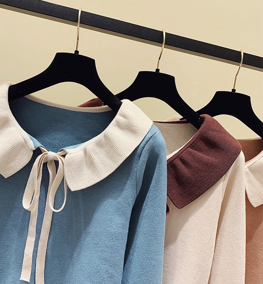 Sweet long-sleeved knitted sweater  102