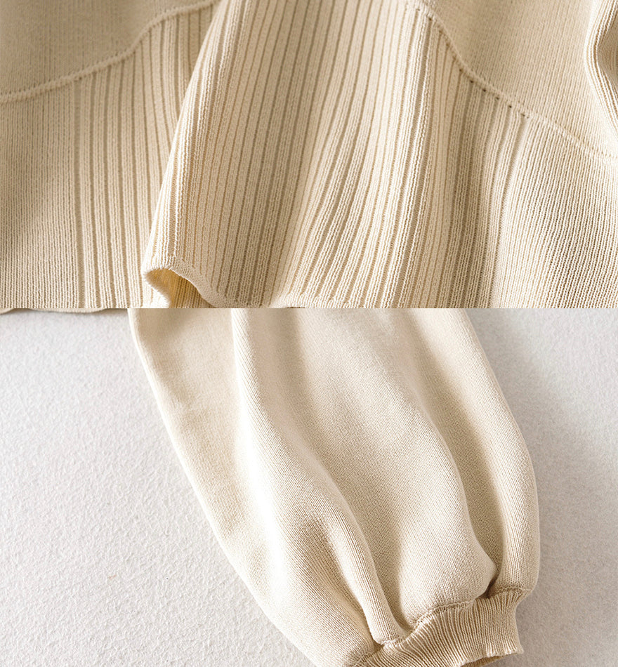 Einfacher Langarm-Pullover mit V-Ausschnitt 144