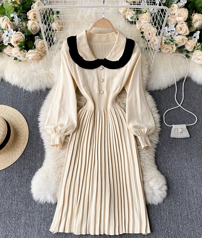 Cute long sleeve lapel sweater  174