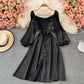 Süßes langärmliges A-Linien-Modekleid 432