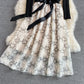 Lovely stitching long sleeve dress  159