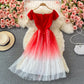 Cute A line tulle short dress fashion dress  450
