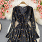 Black v neck short dress fashion dress  436