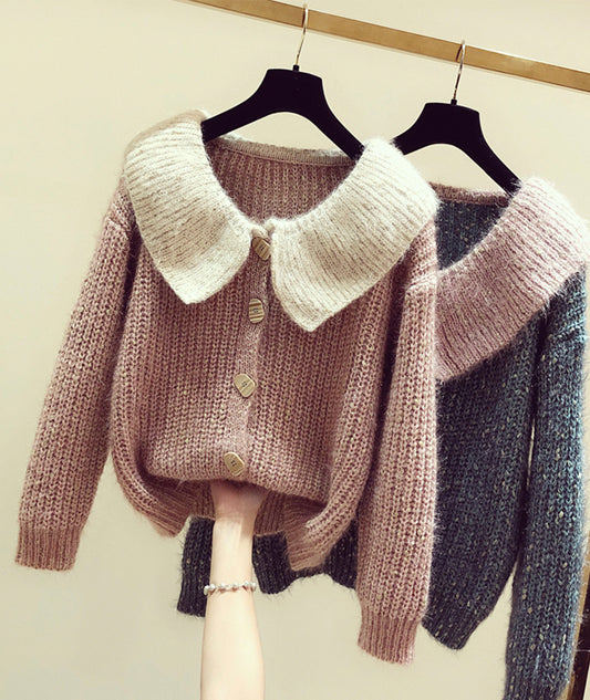 Joli pull rose à manches longues 129
