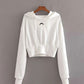 Sweat à capuche blanc simple à manches longues 218