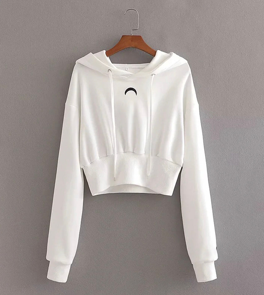 Sweat à capuche blanc simple à manches longues 218
