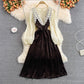 Niedliches zweiteiliges Kleid aus Spitze, Modekleid 403