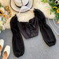 Cute lace-up tops long sleeve tops  318