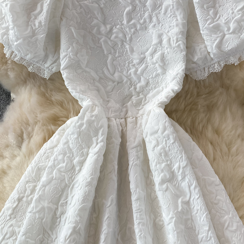 Weiß A-Linie unregelmäßiges Kleid Modekleid 445