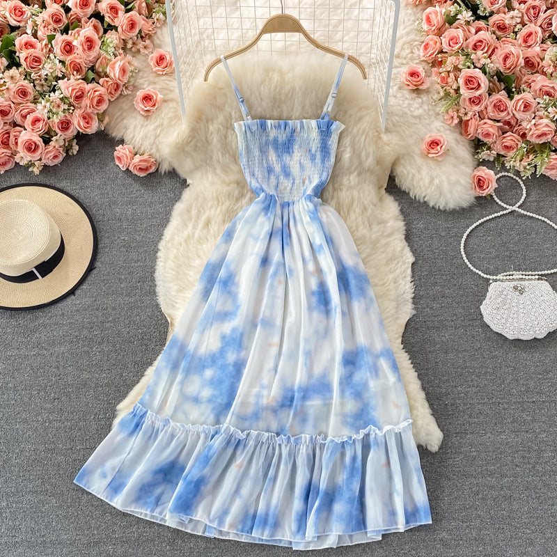 Blaues A-Linien-Modekleid 394
