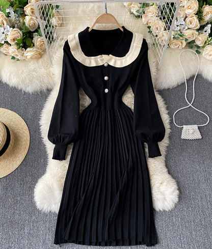 Cute long sleeve lapel sweater  174