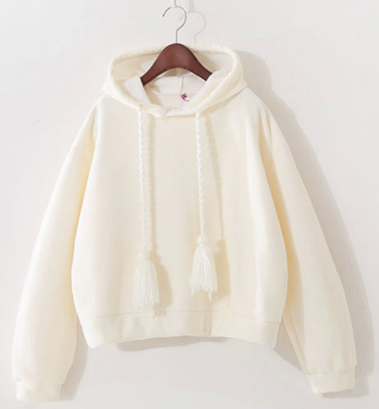 Sweat à capuche oversize court et doux 237
