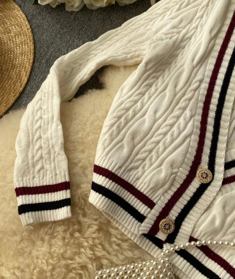 Neuer Stil V-Ausschnitt lockerer Pullover Langarm Pullover Pullover Mantel Frühlings- und Herbstkleidung 158