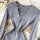 V neck knitted sweater dress  196