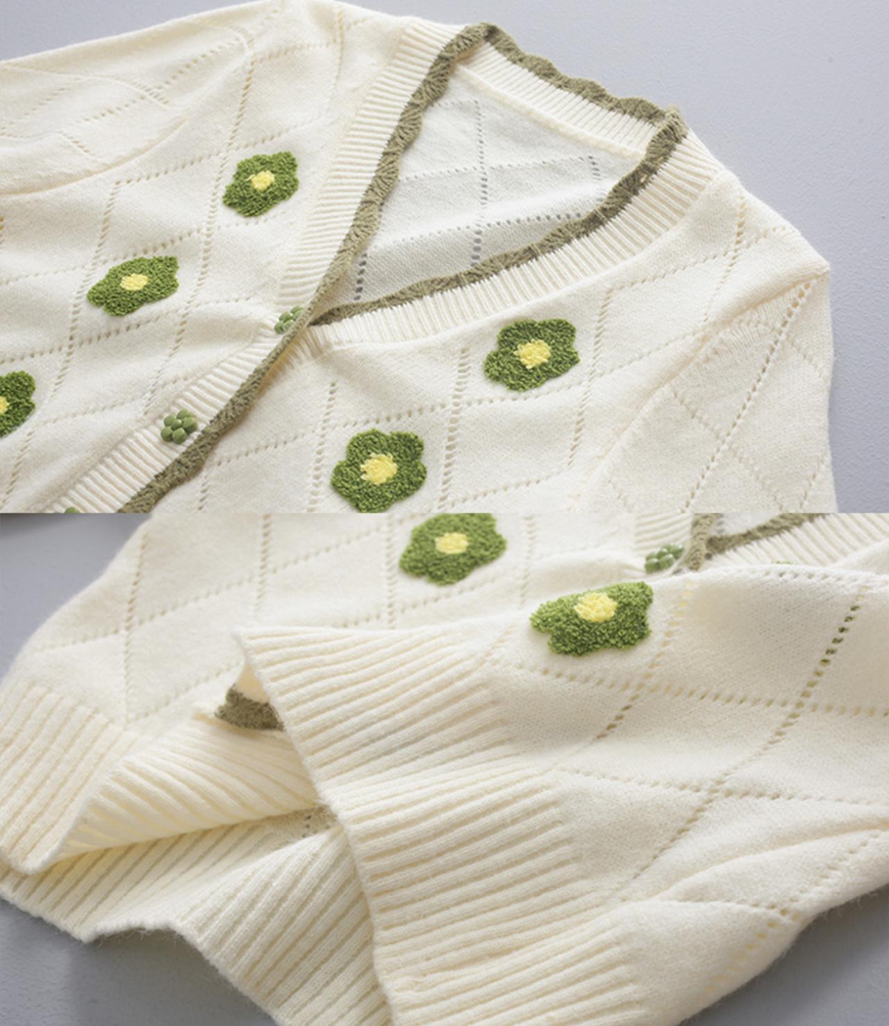 Schöner Blumen-Cardigan mit langen Ärmeln 140