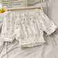Cute floral pattern top crop tops  294