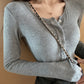 Haut court corset à manches longues gris 321