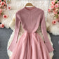 Cute long-sleeved knitted long-sleeved dress  167