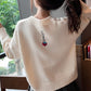 Cute round neck loose sweater strawberry embroidery long sleeve sweater  108