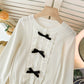 Lovely bow-knot long-sleeved cardigan sweater  138