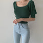 Cute knitted lace up top  310