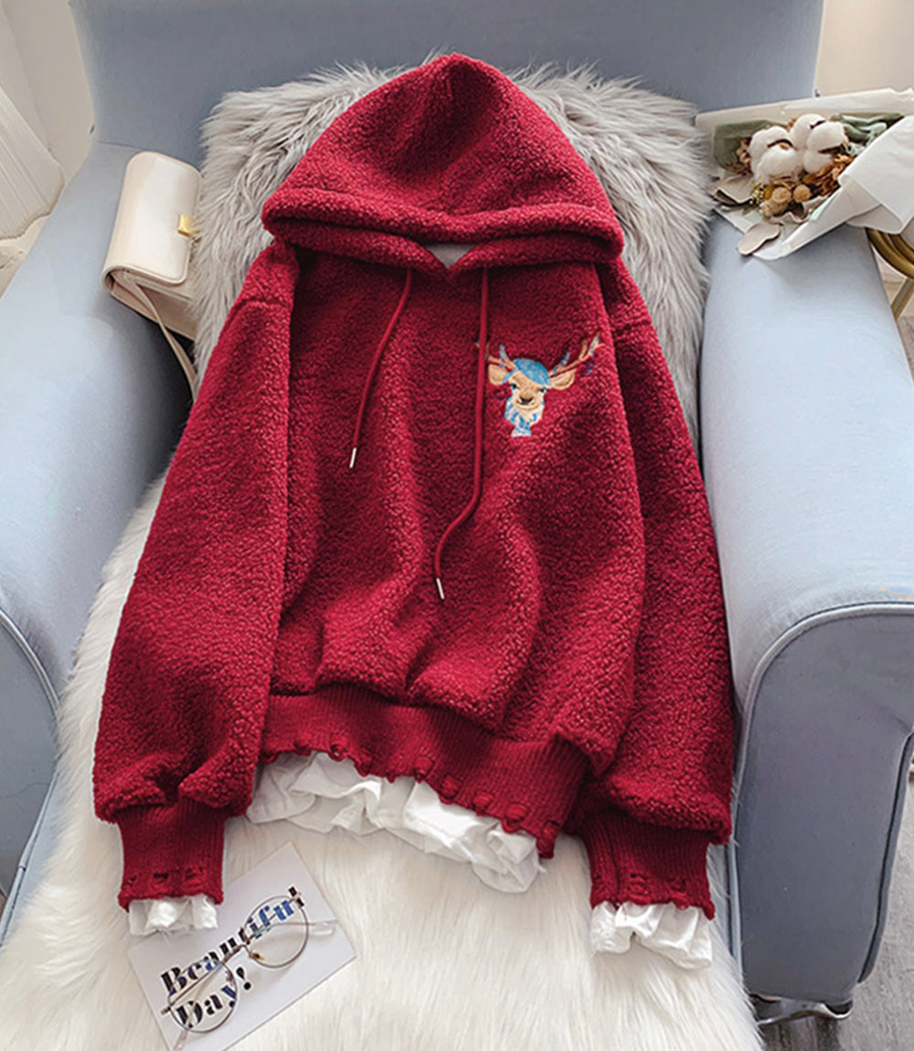 Süßer Hoodie aus Lammwolle 217