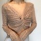 Fashionable v-neck cross cutout knitted top  112