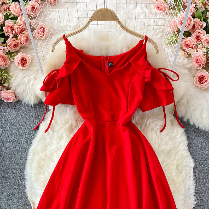 Cute A line short dress fashion dress  451