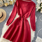Süßes Strickkleid mit langen Ärmeln und Hasenohren 211