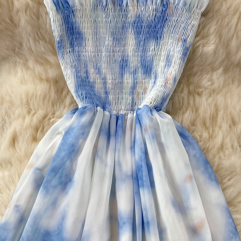 Blaues A-Linien-Modekleid 394