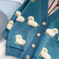 Cute sheep pattern sweater long sleeve sweater sweater coat spring and autumn clothing  156