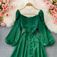Süßes langärmliges A-Linien-Modekleid 432