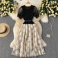 Schönes gestricktes Patchworkkleid 398 