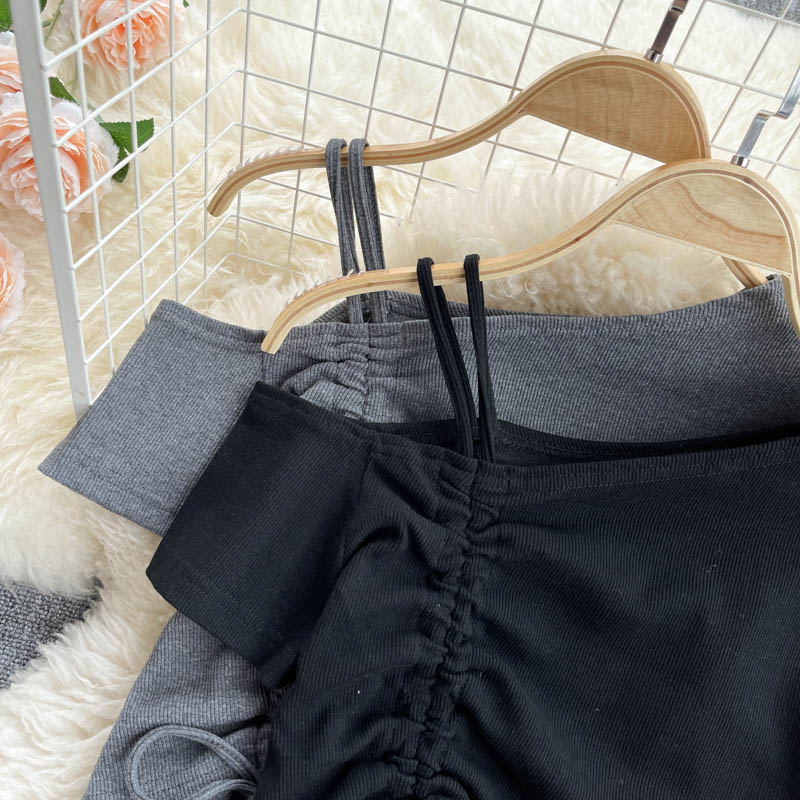 Cute one shoulder T shirt  260