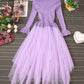 Schönes A-Linien-Patchwork-Kleid aus gestricktem Tüll 204