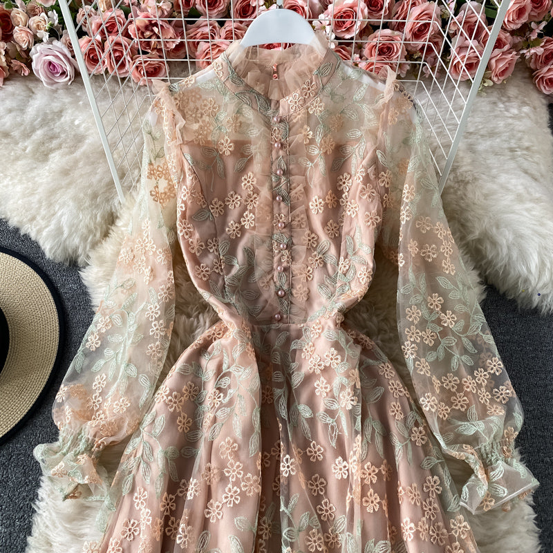 Cute A line lace dress fashion dress  419