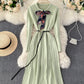 Cute A line long sleeve sweater dress  179