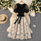 Schönes gestricktes Patchworkkleid 398 