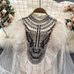 Cute embroidered long sleeve top  267