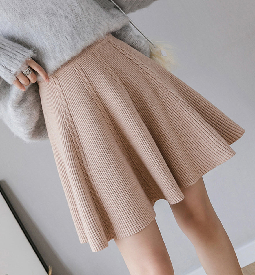 Cute knitted skirt short skirt  3476