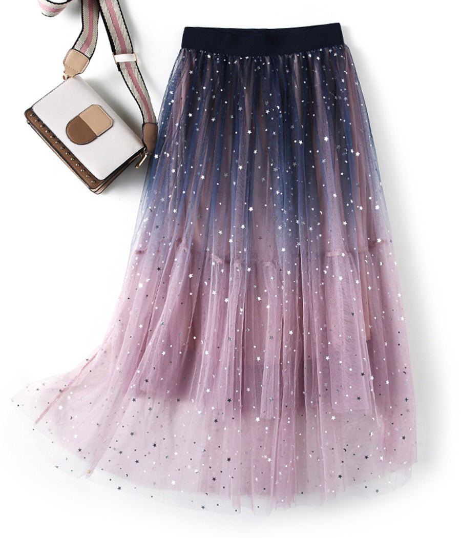 Cute sequins tulle skirt  3514