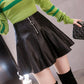 A line PU mini leather skirt  3486