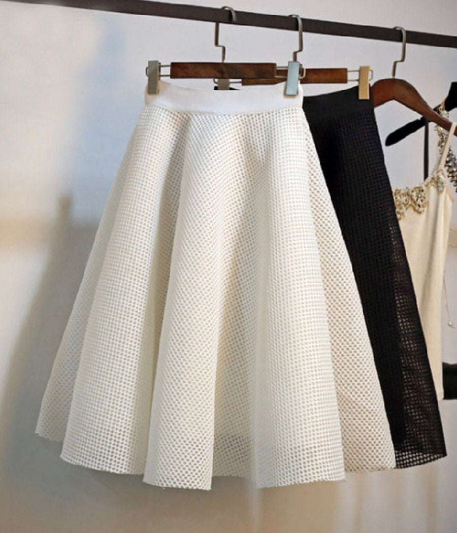 Stylish A line skirt white/black skirt  3505