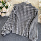 Cute black plaid top  372