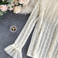 Cute turtleneck lace top  373