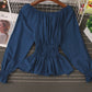 Simple long-sleeved waist top  377