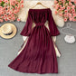 Cute A line long sleeve dress fashion dress  410